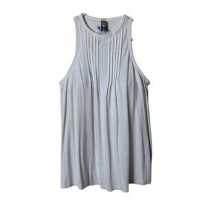 Shebird white built in bra tank top womens S/M flowy